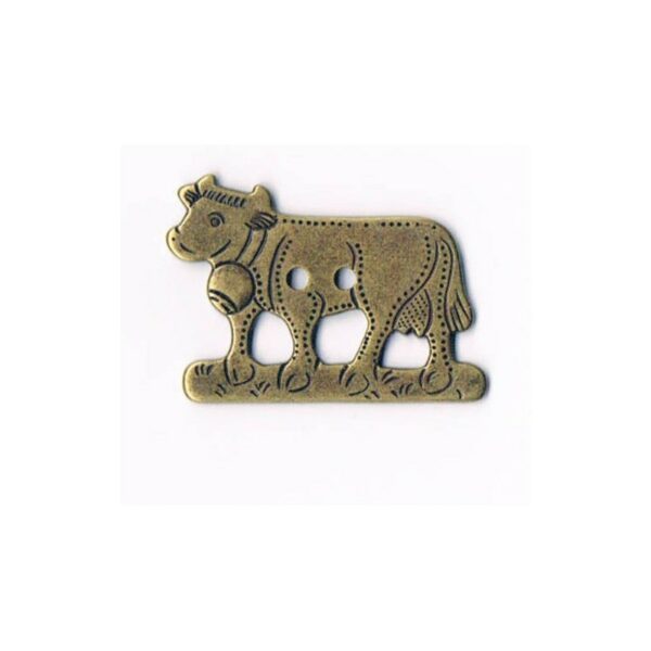 Bouton décoratif 30x20mm la vache, métal, bronze 2-trous