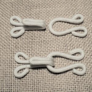 Agrafe et anneau manteau fourrure Blanc, attache fourrure blanc, crochet fourrure blanc