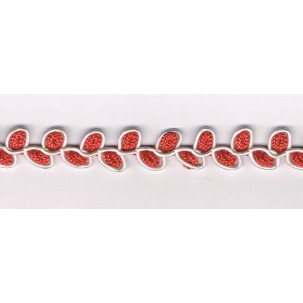 Ruban fantaisie blanc / rouge