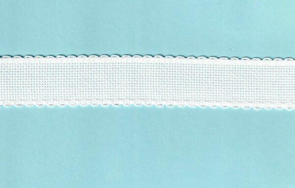 Bande à broder Aida blanc 3cm, vendu au mètre ruban aida