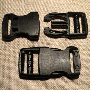 Boucle banane 25 mm noir YKK, clips banane, attache cartable