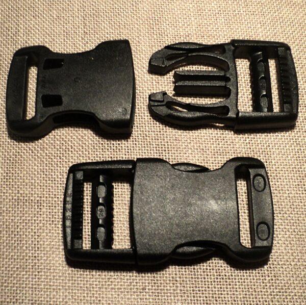 Boucle banane 25 mm noir YKK, clips banane, attache cartable