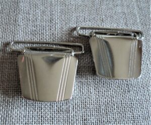 Clips pinces bretelles extra fort 40mm (2), argenté, métal fabriqué en Allemagne