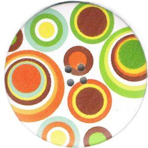 Bouton décoratif 50mm, flower-power, 4-trous