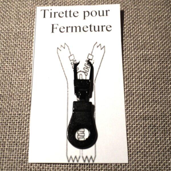 Tirette pour fermeture noir 42mm métal à clipser