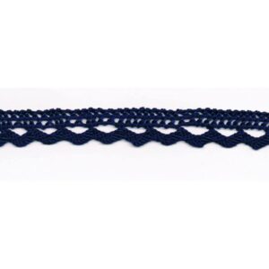 Dentelle picot 14mm marine