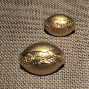 Bouton ovale doré 18mm/22mm avec tresse, bouton à queue