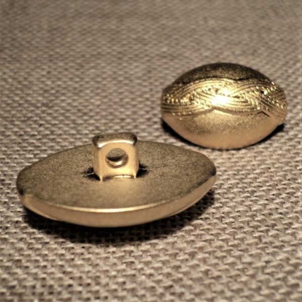 Bouton ovale doré 18mm/22mm avec tresse, bouton à queue le dos