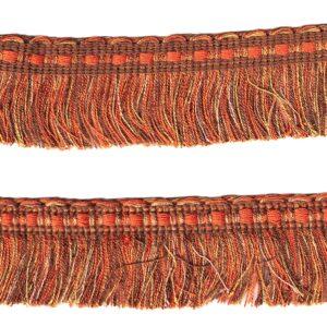 Galon Frange 45mm orange avec marron et ocre