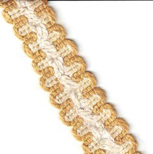 Galon Passementerie 28mm ocre et beige