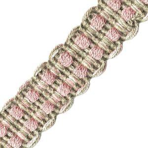 Galon Passementerie vert kaki 20mm avec rose et écru