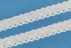 Ruban dentelle Broderie Anglaise écru 25mm 100% coton