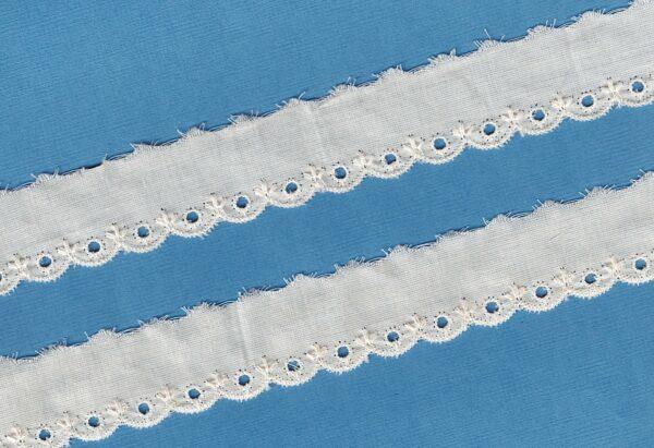 Ruban dentelle Broderie Anglaise écru 25mm 100% coton