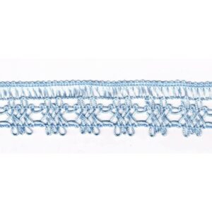 Dentelle crochet BLEU 30mm, galon frange
