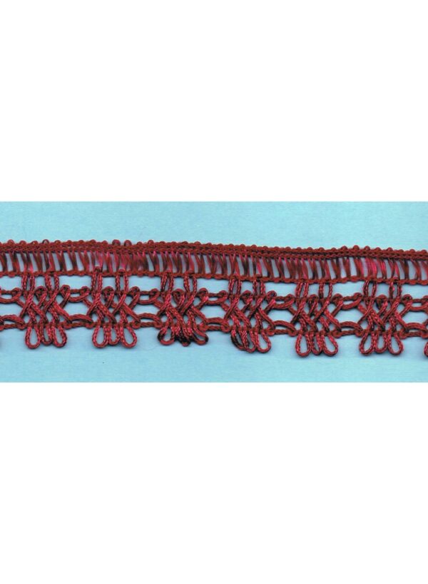 Dentelle crochet BORDEAUX 30mm, galon frange