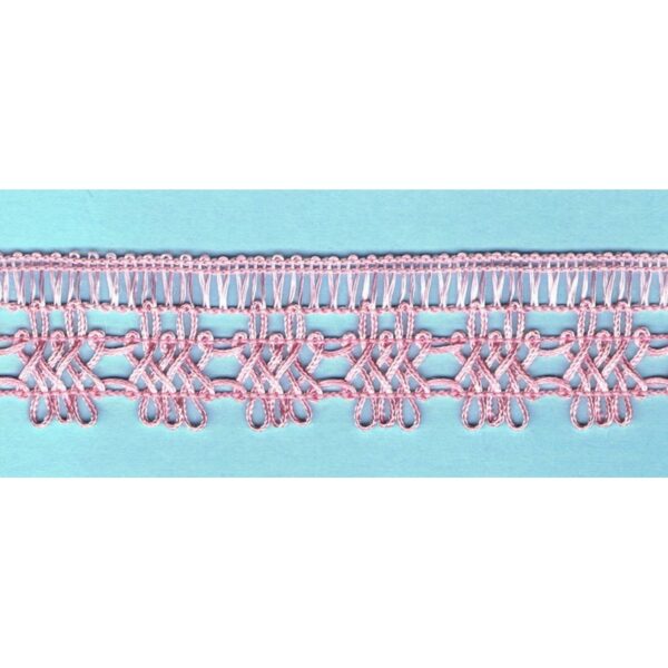 Dentelle crochet ROSE 30mm, galon frange