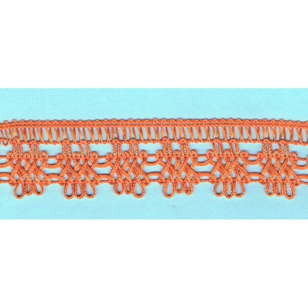 Dentelle crochet ORANGE 30mm, galon frange