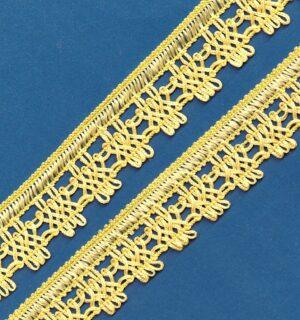 Dentelle crochet JAUNE 30mm, galon frange