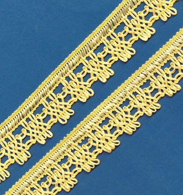 Dentelle crochet JAUNE 30mm, galon frange