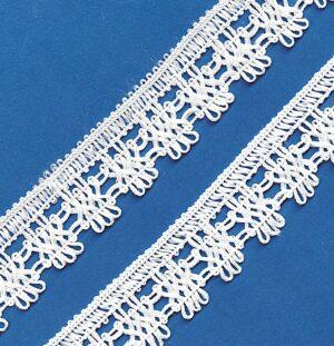 Ruban Dentelle crochet BLANC 30mm, galon frange