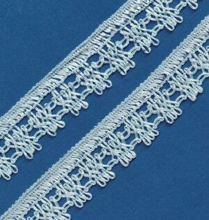 Ruban Dentelle crochet BLEU 30mm, galon frange