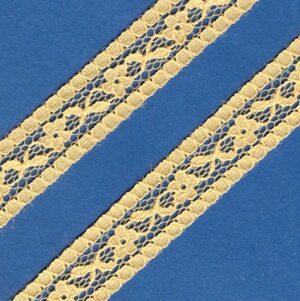 Ruban Dentelle nylon entre-deux 20mm jaune