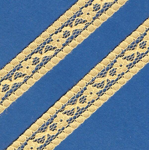 Ruban Dentelle nylon entre-deux 20mm jaune