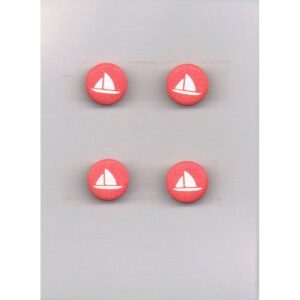 Bouton petit voilier rouge 12mm (4)