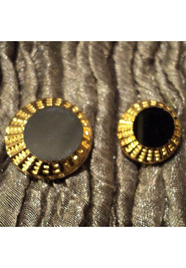 Bouton perle de jais noir 13mm / 18 mm