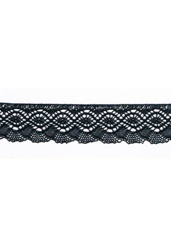 Dentelle crochet NOIR 32mm, 100% coton, dentelle couture