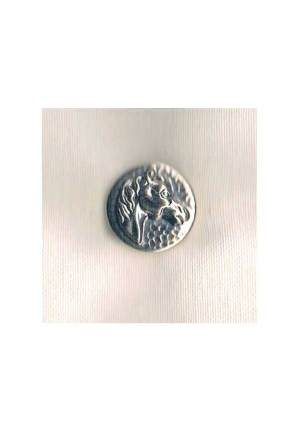 Bouton métal tête cheval 18mm argenté