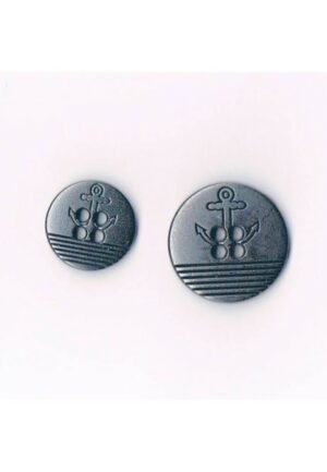 Bouton métal thème marine avec ancre 15mm/20mm argenté ancien