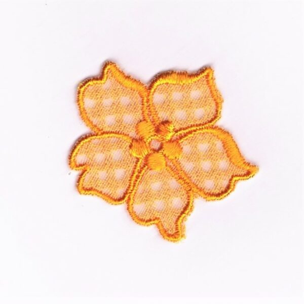 écusson Dentelle brodé fleur jaune à coudre 5.2 x 4.0 cm