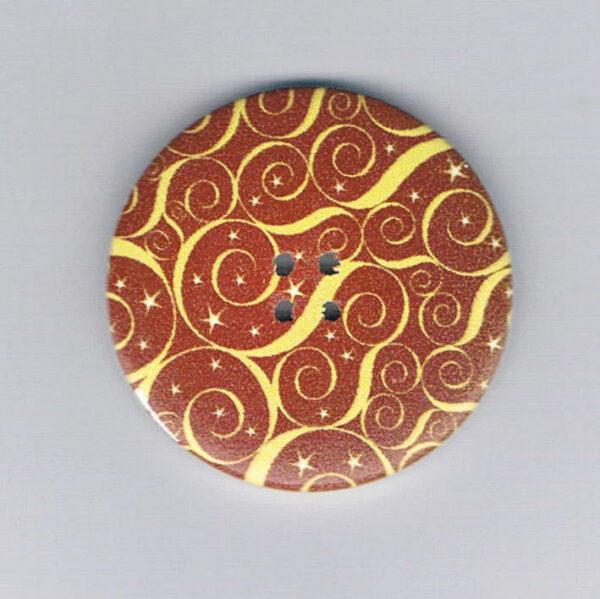 Bouton décoratif 40mm, bois déco, marron, ocre