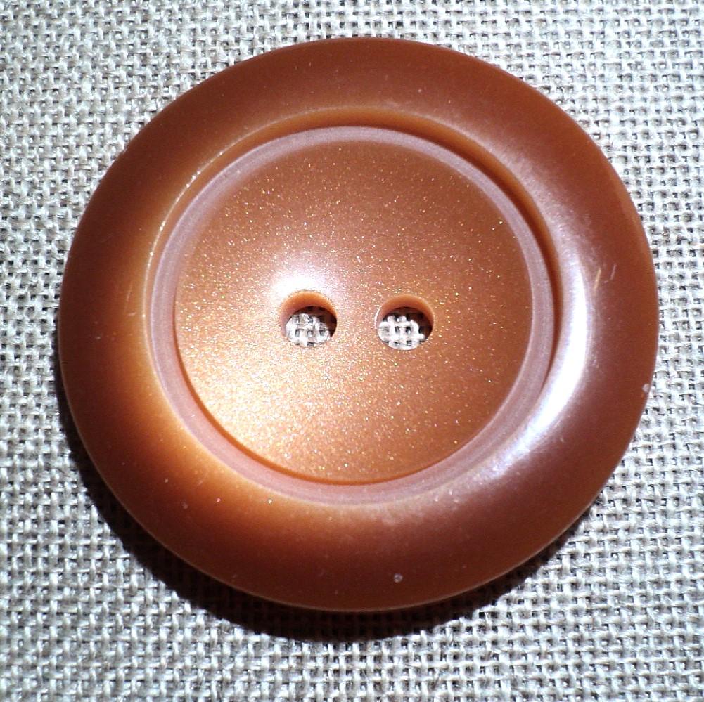 Bouton LARGE manteau marron brique 43mm 2-trous pour cardigan épais, veste, cape