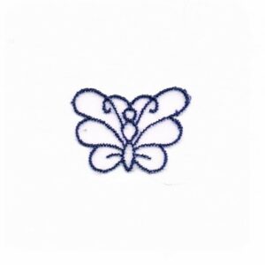 écusson en tulle brodé à coudre mini papillon bleu marine 3.0 x 2.3 cm