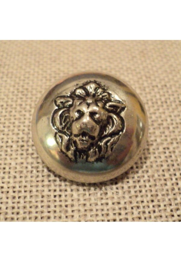 Bouton métal avec lion argenté 20mm
