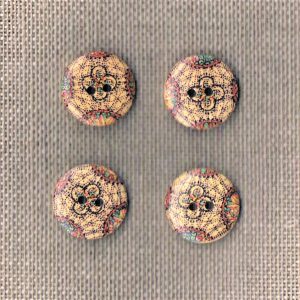 Bouton fantaisie bois, 18mm 2-trous