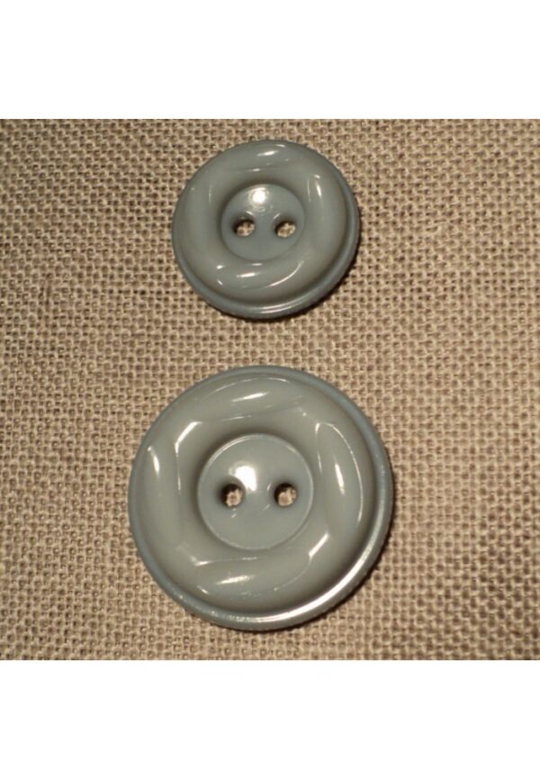 Bouton manteau gris 23mm/30mm 2-trou