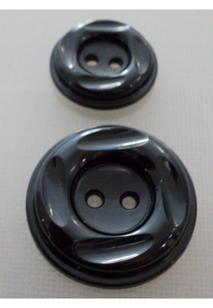 Bouton manteau noir 23mm/30mm 2-trou