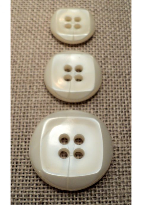 Lot De 20 Boutons Plats Scrapbooking Blanc Cassé 2 Trous 10mm - Résine - Pour Mercerie Et Couture