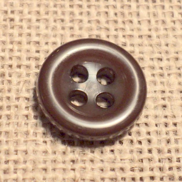Bouton marron 11mm 4-trous Petit Bouton Bébé, chemise, button down