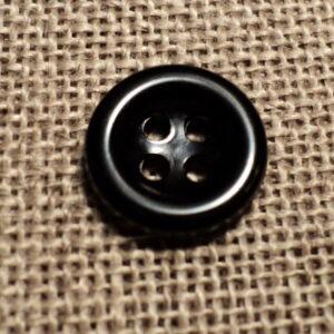 Bouton noir 11mm 4-trous Petit Bouton Bébé, chemise, button down