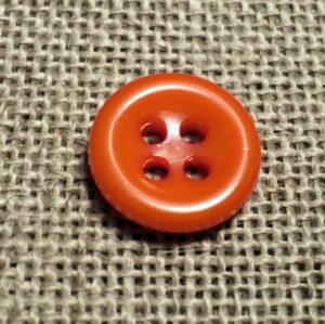 Bouton orange 11mm 4-trous Petit Bouton Bébé, chemise, button down