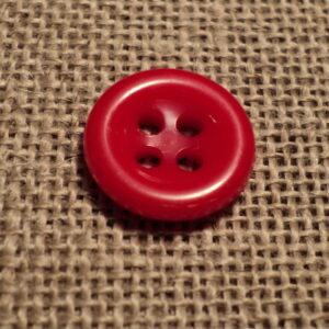 Bouton rouge 11mm 4-trous Petit Bouton Bébé, chemise, button down
