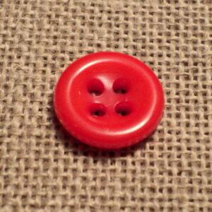 Bouton rouge orangé 11mm 4-trous Petit Bouton Bébé, chemise, button down