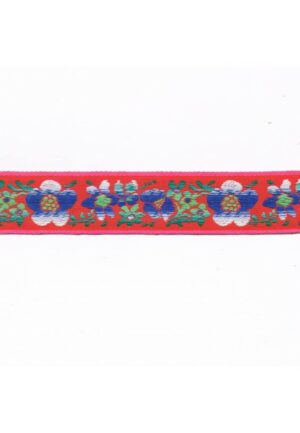 Ruban / Galon folklorique 30mm tissé 100 % Coton, rouge, bleu, vert, blanc