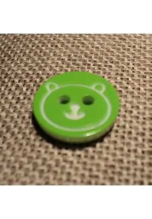 Bouton ours vert pomme 12mm 2-trous Petit Bouton Bébé