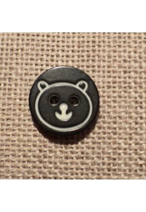 Bouton ours noir 12mm 2-trous Petit Bouton Bébé