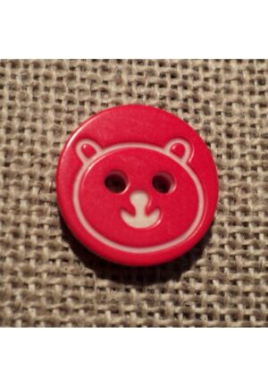 Bouton ours rouge 12mm 2-trous Petit Bouton Bébé